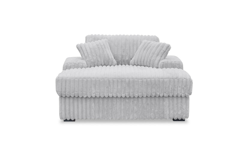 GRANDORA FABRIC CHAISE CHAIR LIGHT GREY