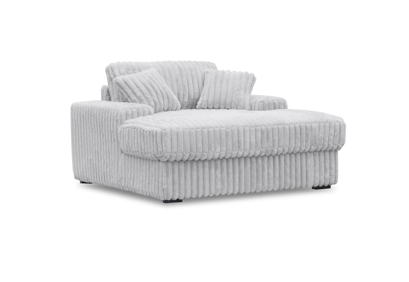 GRANDORA FABRIC CHAISE CHAIR LIGHT GREY