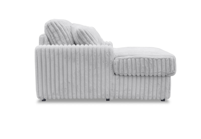GRANDORA FABRIC CHAISE CHAIR LIGHT GREY