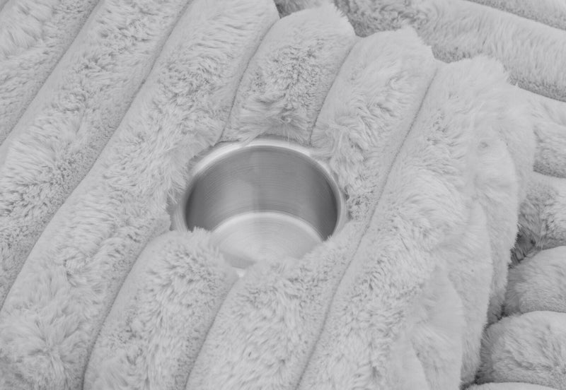 GRANDORA FABRIC CHAISE CHAIR LIGHT GREY