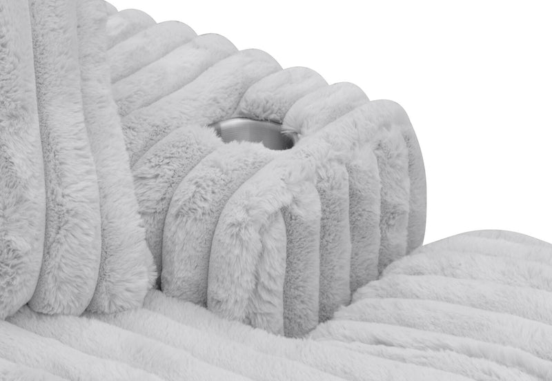 GRANDORA FABRIC CHAISE CHAIR LIGHT GREY