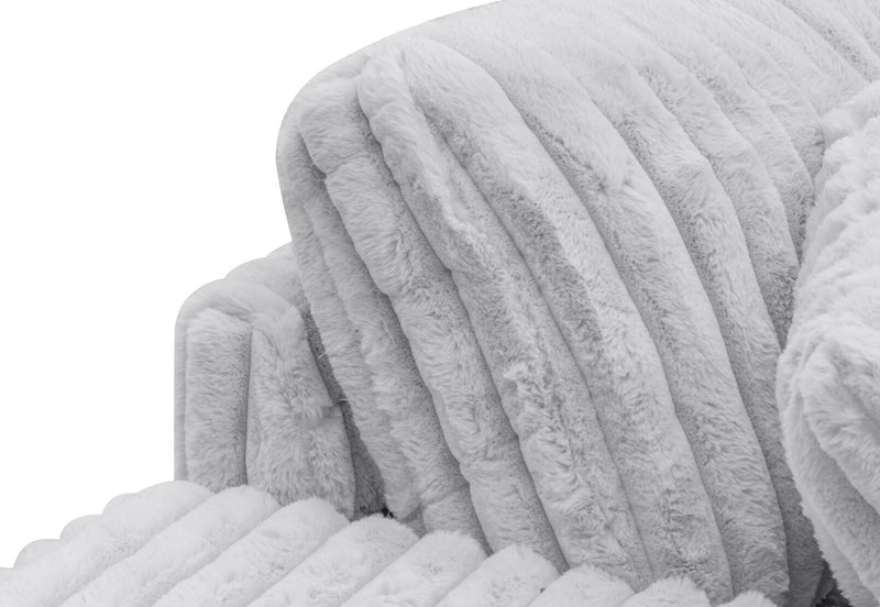 GRANDORA FABRIC CHAISE CHAIR LIGHT GREY