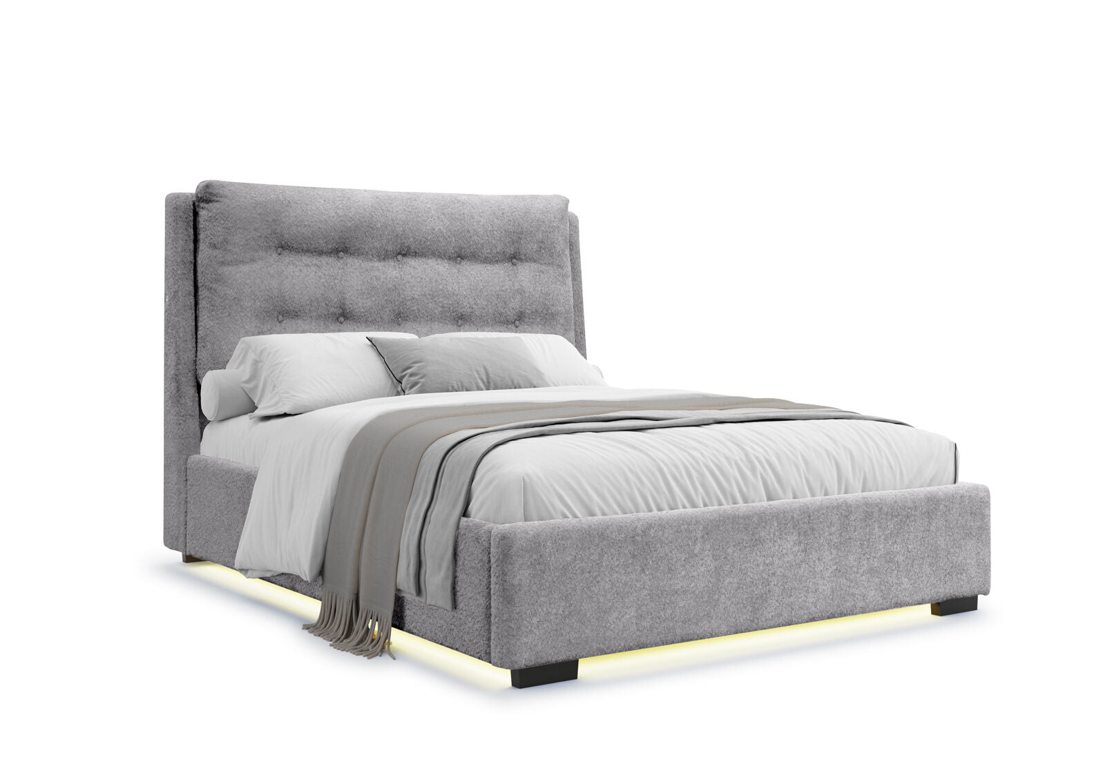 MORI QUEEN BED LIGHT GREY