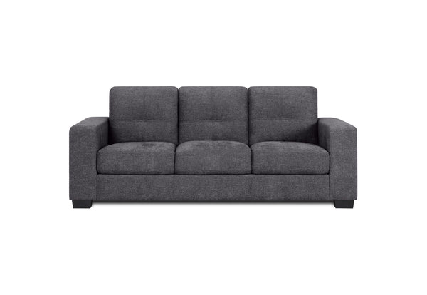 DIAMOND FABRIC 3 SEATER SOFA DARK GREY