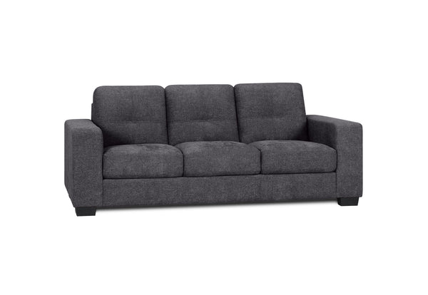 DIAMOND FABRIC 3 SEATER SOFA DARK GREY