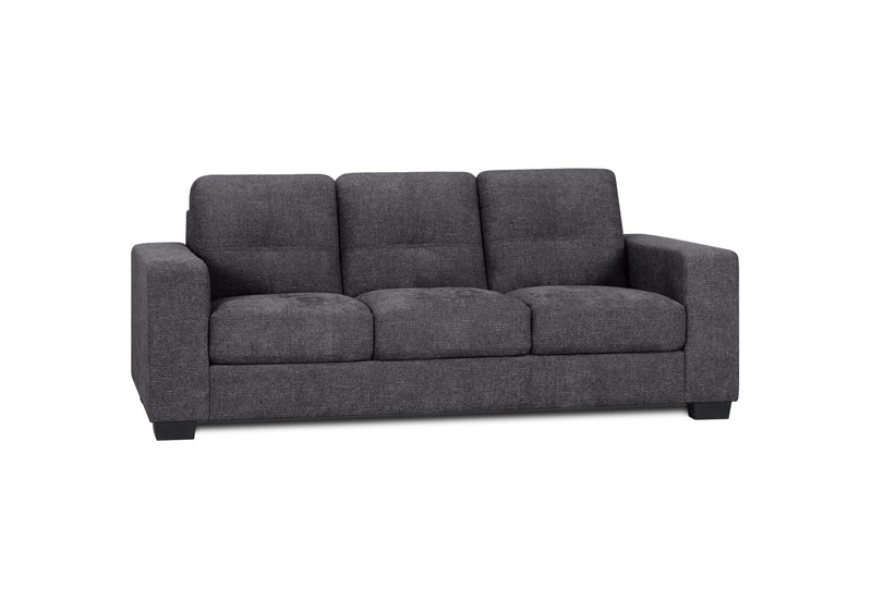 DIAMOND FABRIC 3 SEATER SOFA DARK GREY