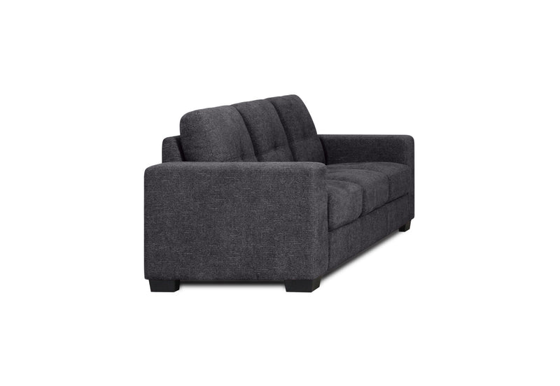 DIAMOND FABRIC 3 SEATER SOFA DARK GREY