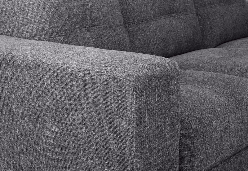 DIAMOND FABRIC 3 SEATER SOFA DARK GREY