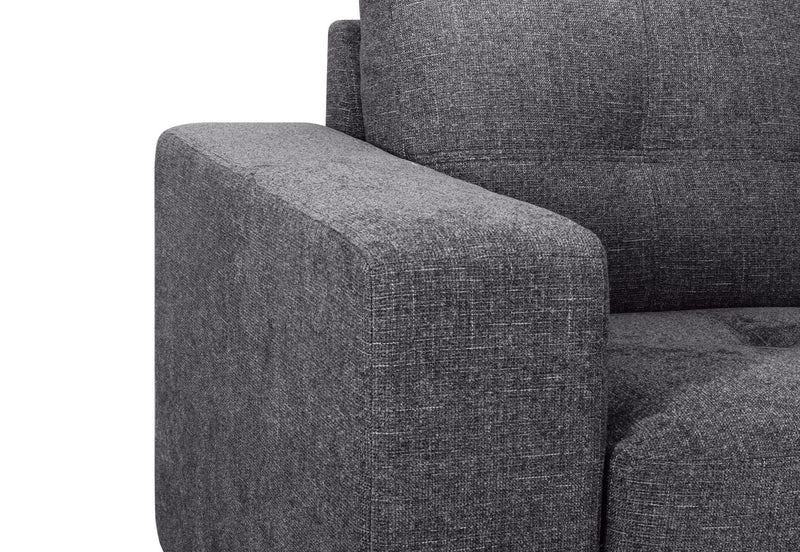 DIAMOND FABRIC 3 SEATER SOFA DARK GREY