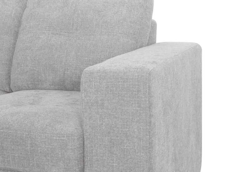 DIAMOND FABRIC CORNER LHF CHAISE WITH SOFA BED LIGHT GREY