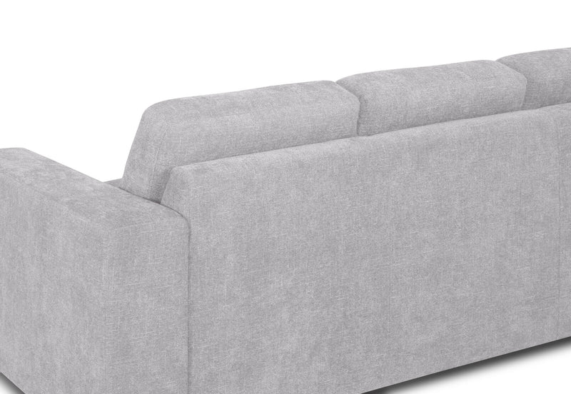 DIAMOND FABRIC CORNER LHF CHAISE WITH SOFA BED LIGHT GREY