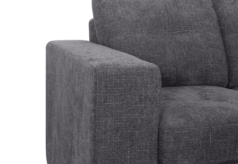 DIAMOND FABRIC CORNER RHF CHAISE WITH SOFA BED DARK GREY