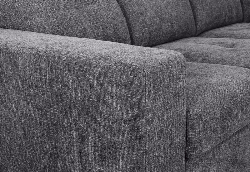 DIAMOND FABRIC CORNER RHF CHAISE WITH SOFA BED DARK GREY