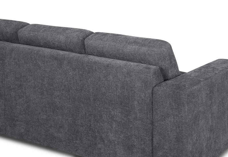 DIAMOND FABRIC CORNER RHF CHAISE WITH SOFA BED DARK GREY