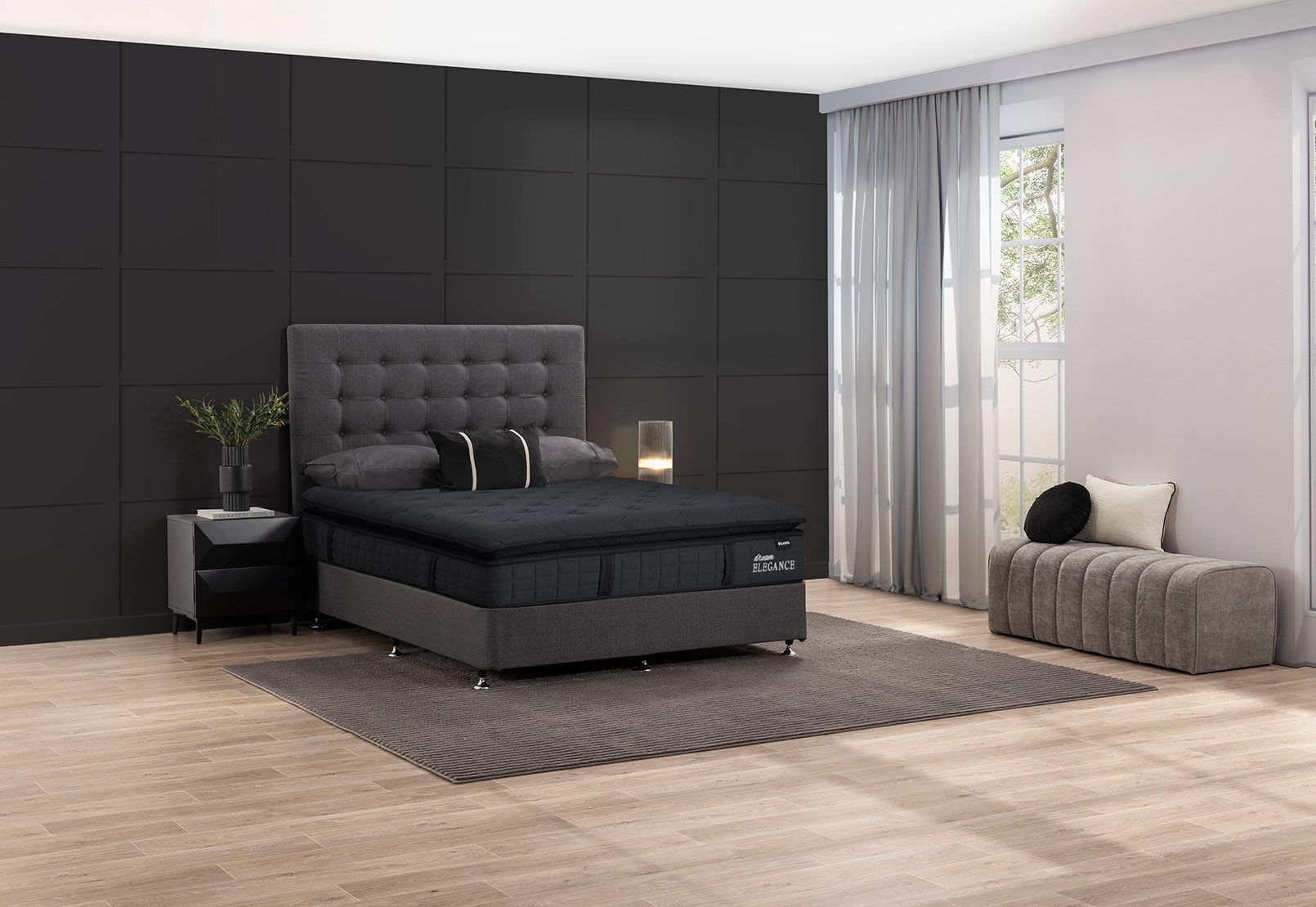 DREAM ELEGANCE BLACK QUEEN MATTRESS BLACK