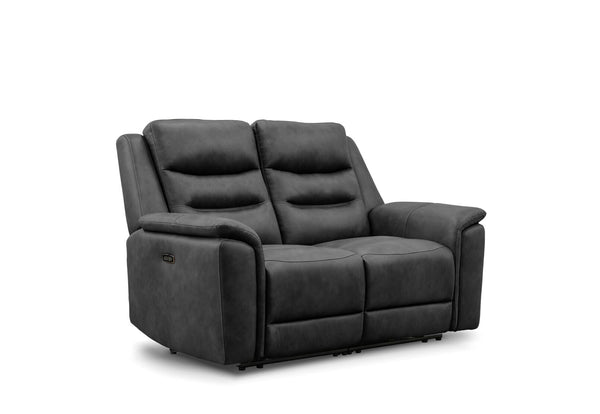 ATALANTA FABRIC 2 SEATER WITH INBUILT ELECTRIC RECLINERS CHARCOAL