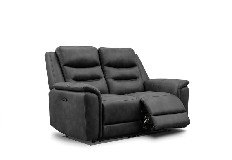 ATALANTA FABRIC 2 SEATER WITH INBUILT ELECTRIC RECLINERS CHARCOAL