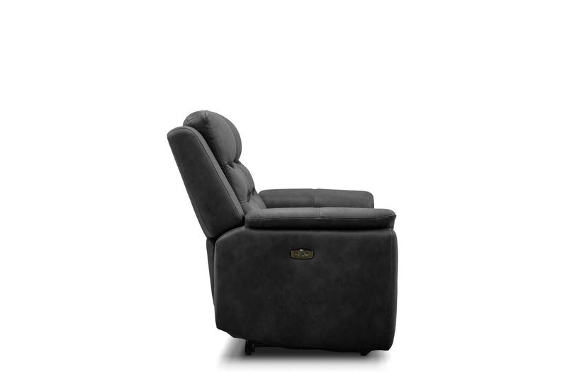 ATALANTA FABRIC 2 SEATER WITH INBUILT ELECTRIC RECLINERS CHARCOAL