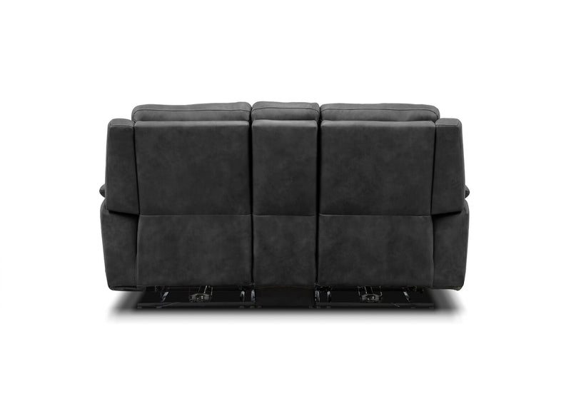 ATALANTA FABRIC 2 SEATER WITH INBUILT ELECTRIC RECLINERS AND CONSOLE CHARCOAL