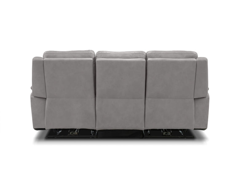 ATALANTA FABRIC 3 SEATER WITH 2 INBUILT ELECTRIC RECLINERS LIGHT GREY