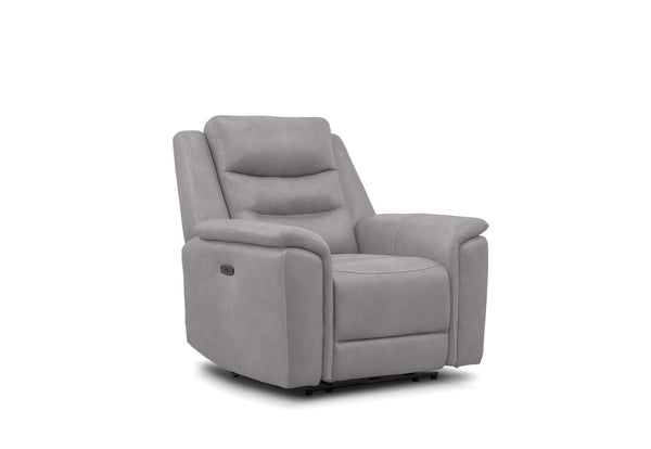 ATALANTA FABRIC ELECTRIC RECLINER LIGHT GREY