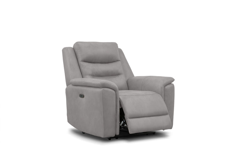 ATALANTA FABRIC ELECTRIC RECLINER LIGHT GREY
