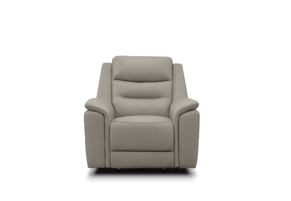 ATALANTA LEATHER ELECTRIC RECLINER LIGHT GREY