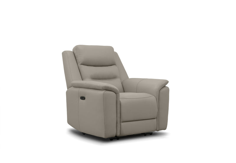 ATALANTA LEATHER ELECTRIC RECLINER LIGHT GREY