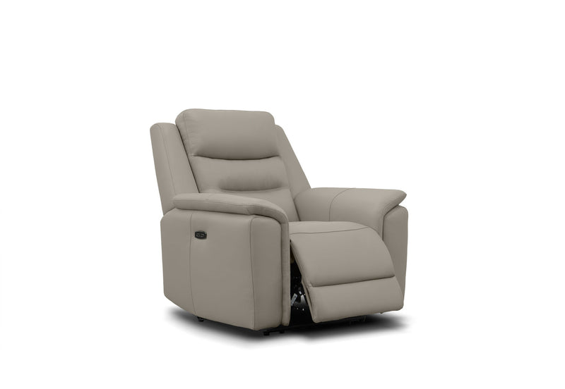 ATALANTA LEATHER ELECTRIC RECLINER LIGHT GREY
