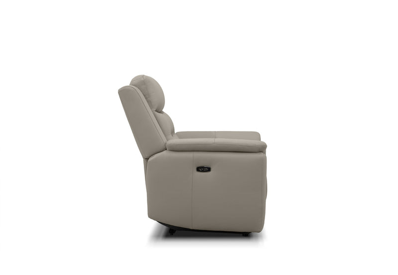 ATALANTA LEATHER ELECTRIC RECLINER LIGHT GREY