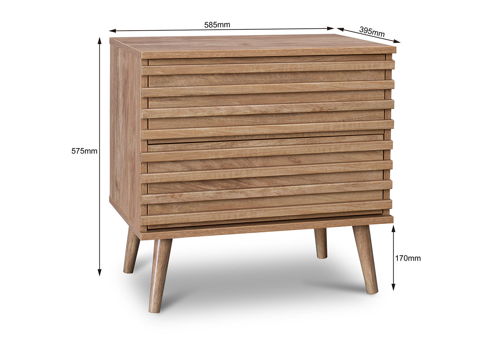 STEVENSON 2 DRAWER BEDSIDE NATURAL