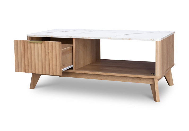 WHITEHEAD COFFEE TABLE 	NATURAL WHITE