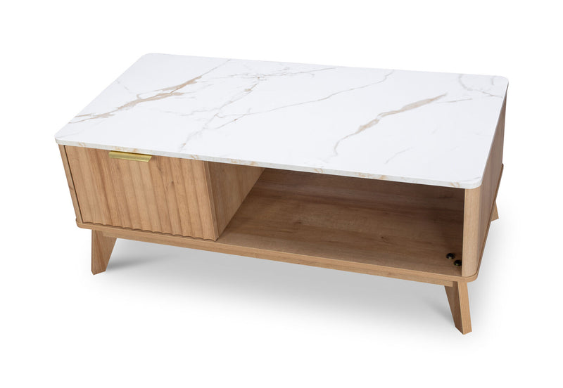 WHITEHEAD COFFEE TABLE 	NATURAL WHITE