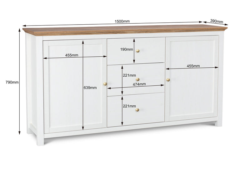 WORCESTER BUFFET WHITE/NATURAL