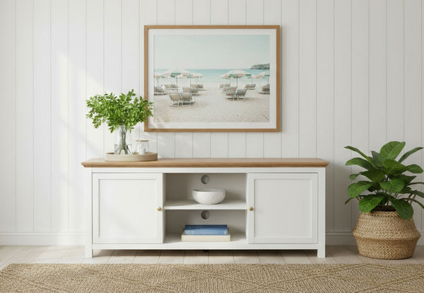 WORCESTER ENTERTAINMENT UNIT WHITE/NATURAL