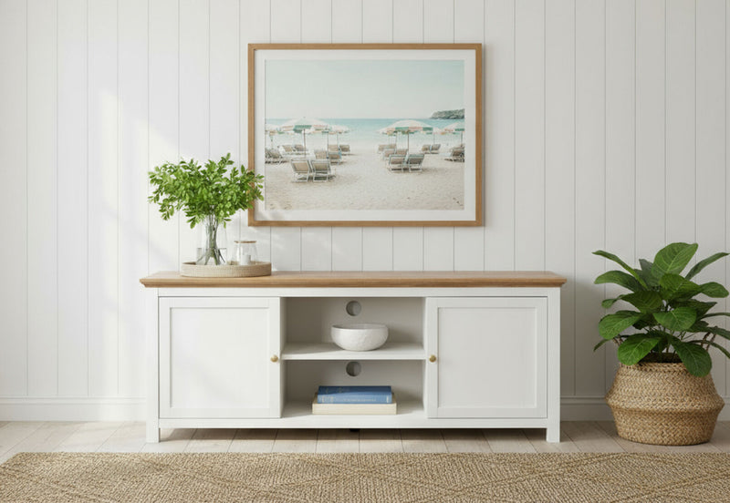 WORCESTER ENTERTAINMENT UNIT WHITE/NATURAL
