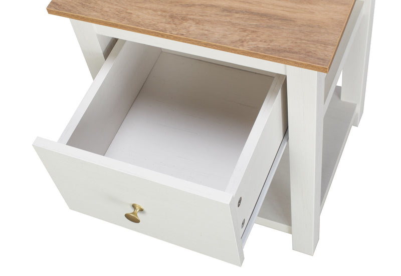 WORCESTER LAMP TABLE WHITE/NATURAL