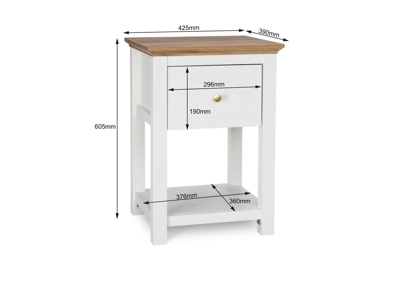 WORCESTER LAMP TABLE WHITE/NATURAL