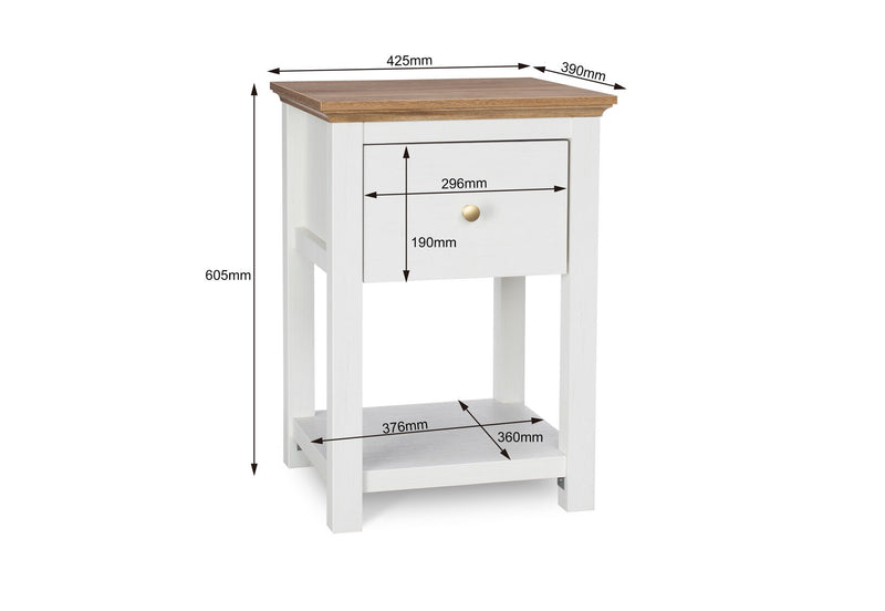 WORCESTER LAMP TABLE WHITE/NATURAL