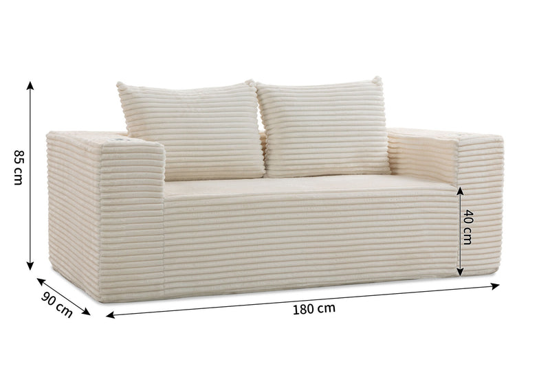 GRIMSBY 2 SEAT SOFA WHITE