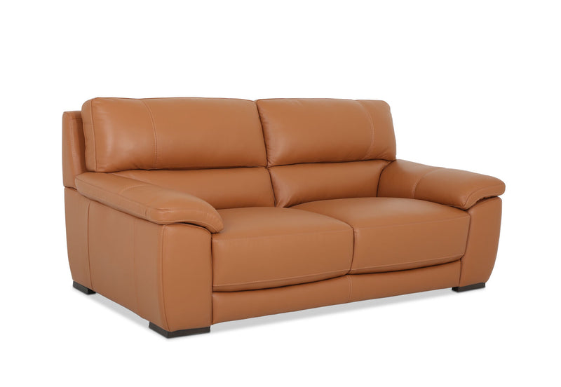 WILCOT LEATHER 2.5 SEATER SOFA 	TAN