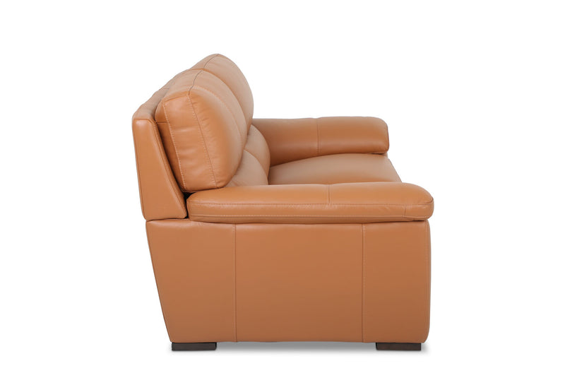 WILCOT LEATHER 2.5 SEATER SOFA 	TAN