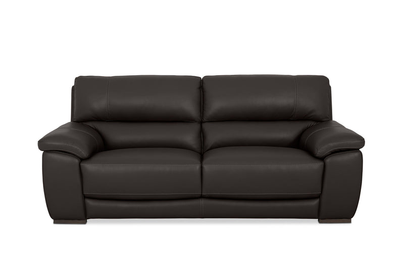 WILCOT LEATHER 2.5 SEATER SOFA 	CHOCOLATE