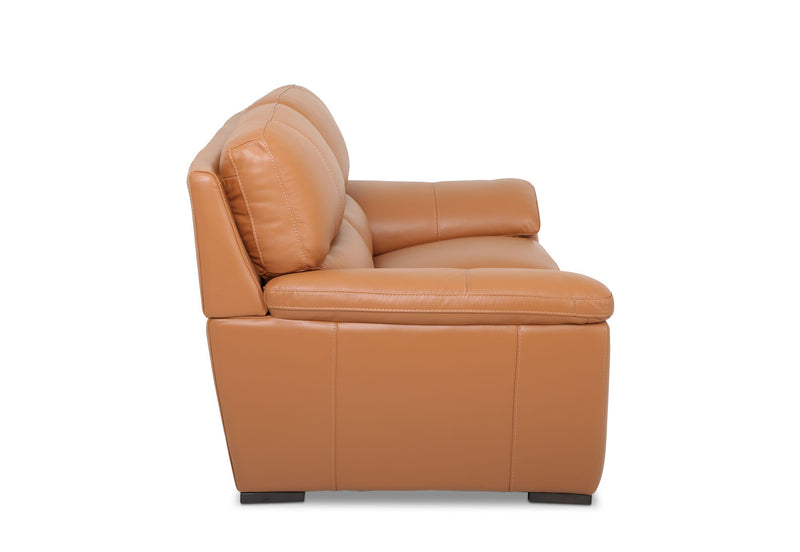 WILCOT LEATHER 2 SEATER SOFA 	TAN