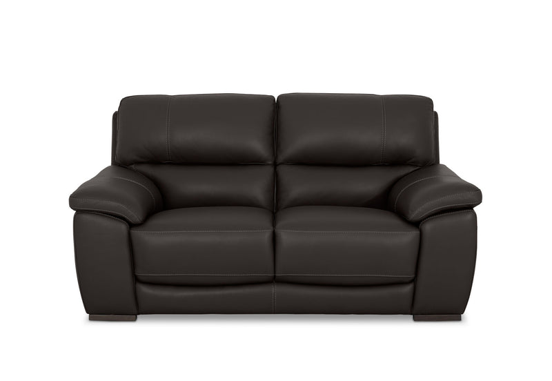 WILCOT LEATHER 2 SEATER SOFA 	CHOCOLATE