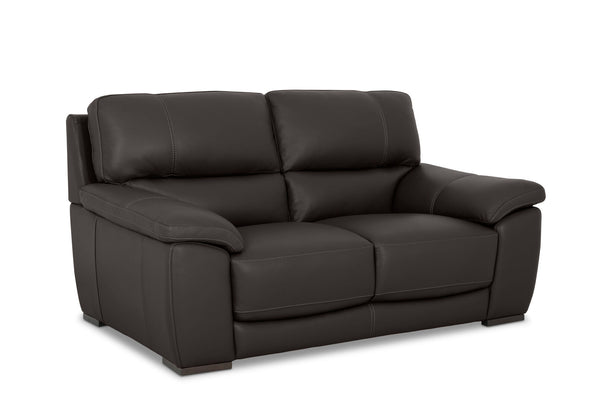 WILCOT LEATHER 2 SEATER SOFA 	CHOCOLATE