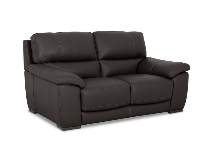WILCOT LEATHER 2 SEATER SOFA 	CHOCOLATE