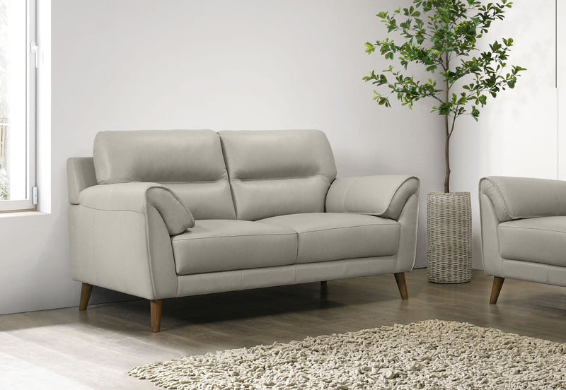 CARNABY LEATHER 2 SEATER SOFA 	LIGHT GREY