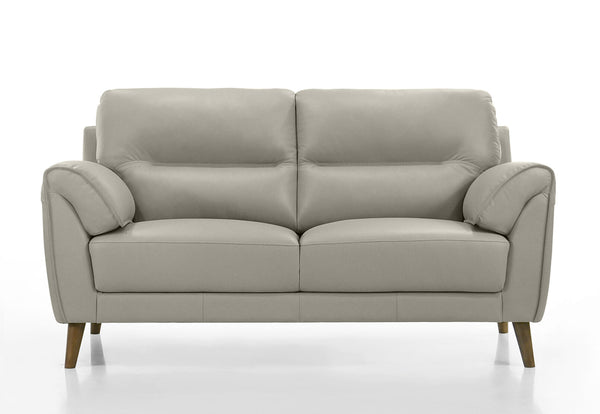 CARNABY LEATHER 2 SEATER SOFA 	LIGHT GREY