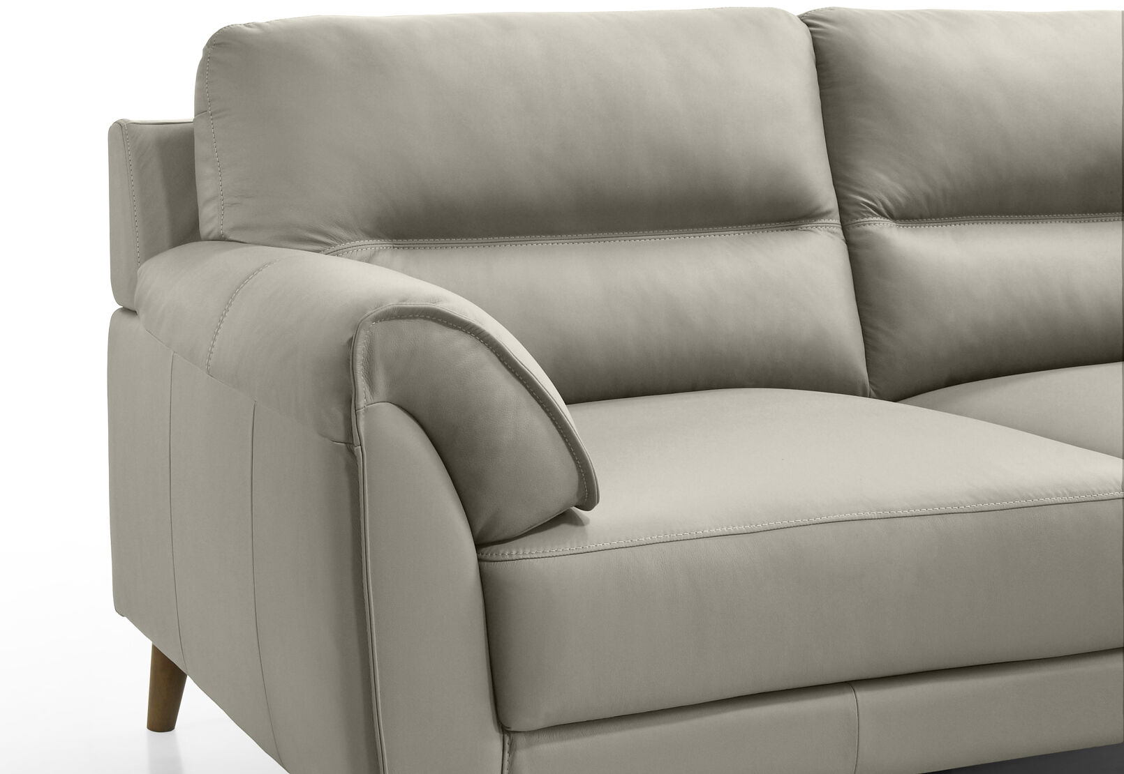 CARNABY LEATHER 2 SEATER SOFA LIGHT GREY